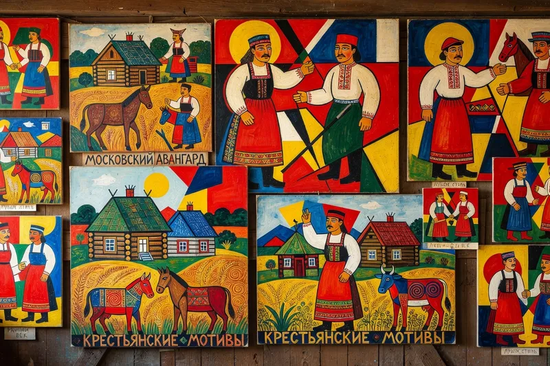 Estampe populaire russe loubok et icône orthodoxe ancienne, sources d'inspiration du néo-primitivisme de Gontcharova