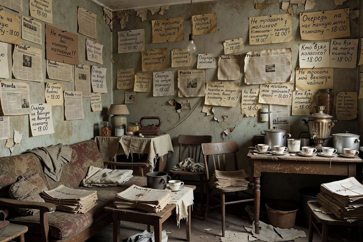 Evocation d'une installation d'Ilya Kabakov, total installation et conceptualisme moscovite