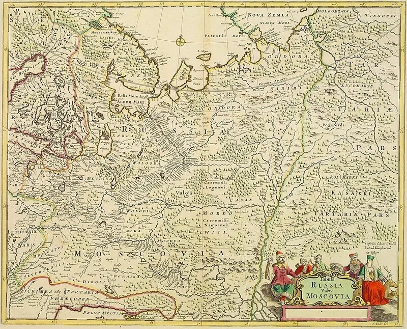 Carte ancienne de Russie : Russia vulgo Moscovia, 1641, publiee a Amsterdam