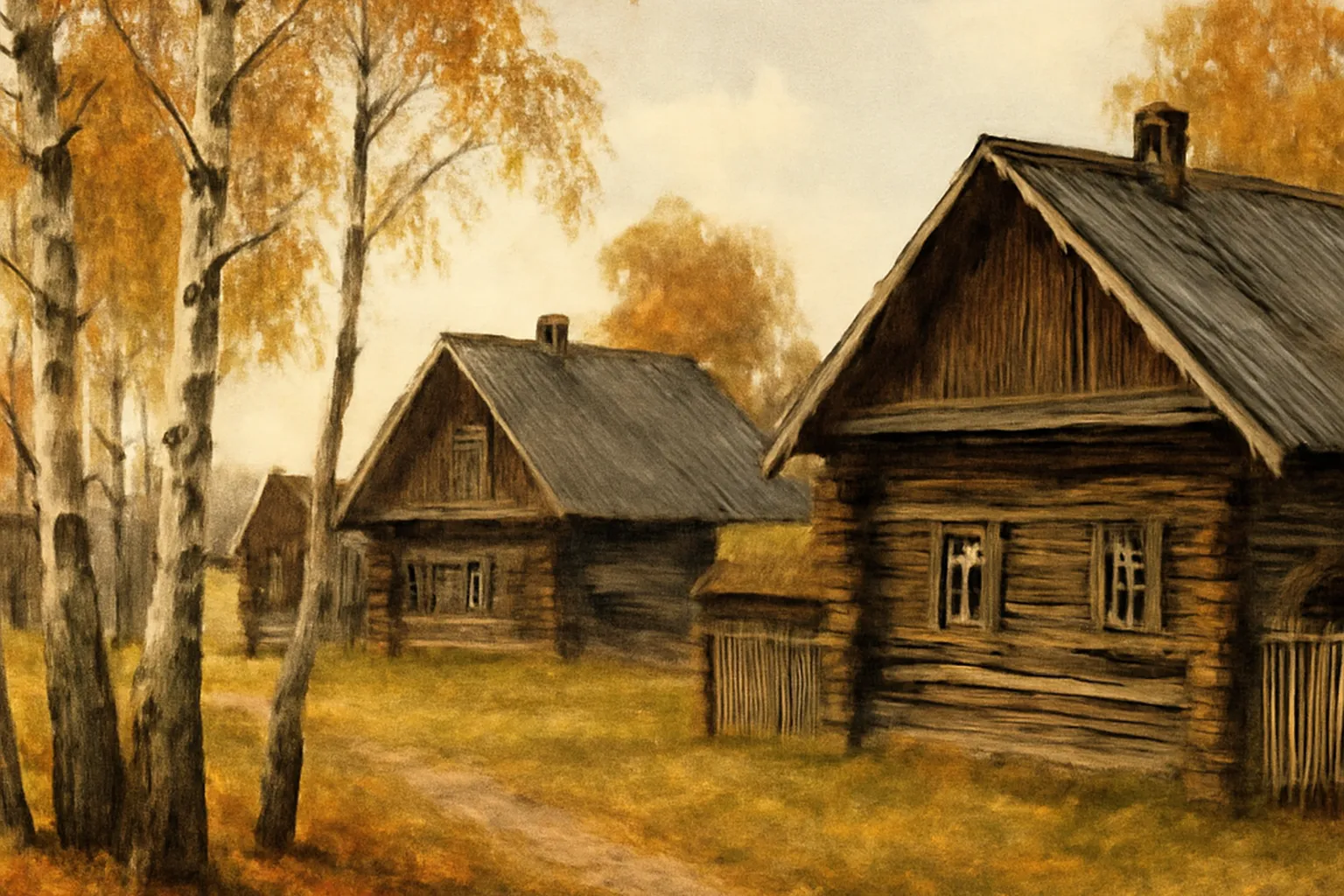 Sergueï Essenine, poète russe de la campagne, portrait dans un paysage de bouleaux et de champs de seigle