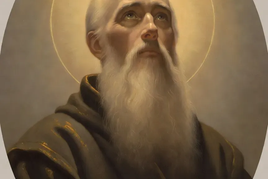 Vladimir Soloviev, philosophe mystique russe du XIXe siècle, portrait dans un fond de cathédrale orthodoxe