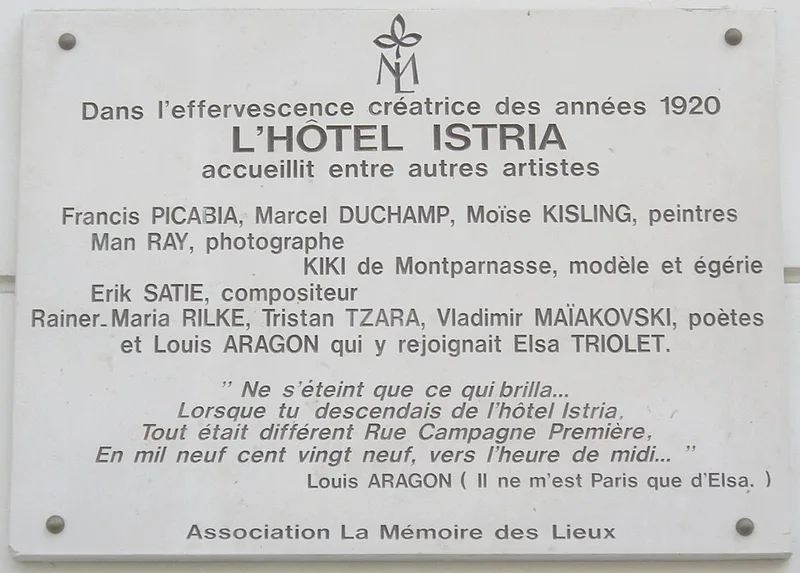 H&ocirc;tel Istria, 29 rue Campagne-Premi&egrave;re &agrave; Montparnasse, lieu embl&eacute;matique des artistes russes et internationaux dans les ann&eacute;es 1920