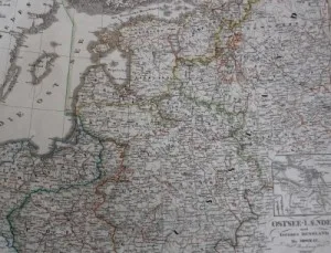 Carte ancienne de l'Empire russe du XIXe si&egrave;cle - cartographie d&eacute;taill&eacute;e