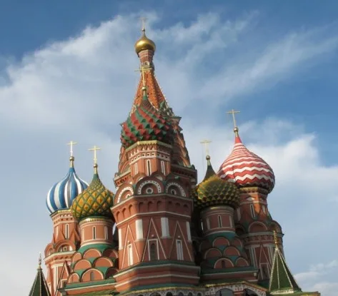 Cath&eacute;drale Saint-Basile-le-Bienheureux vue depuis la place Rouge de Moscou
