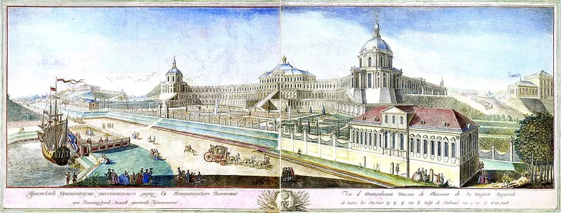 Fa&ccedil;ade du palais Menchikov sur l'&icirc;le Vassilievski &agrave; Saint-P&eacute;tersbourg